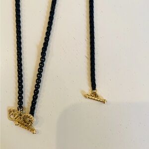 David Yurman yellow Gold and stainless wrap necklace